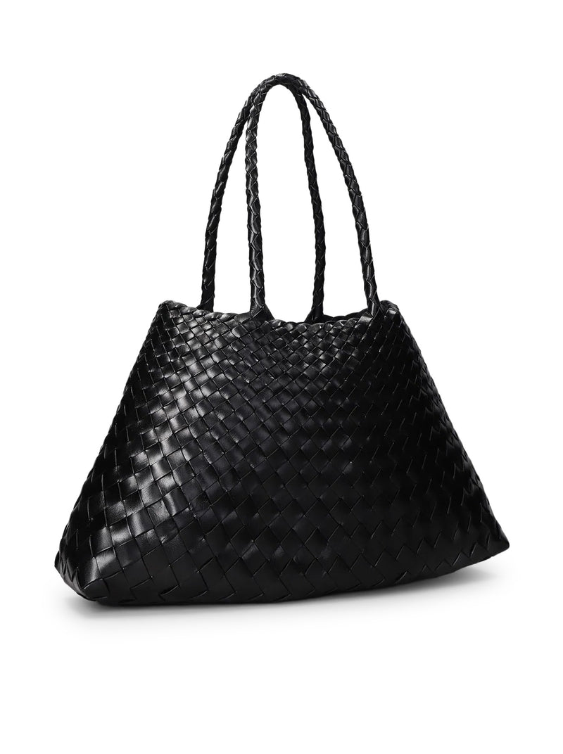 Dragon Diffusion Women Santa Croce Big Bag In Black Woven Leather