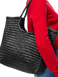 Dragon Diffusion Dragon Diffusion Women Ns Diagonal Black Leather Tote Bag