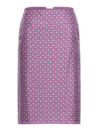 Gucci Women Silk Horse-Print Midi Skirt
