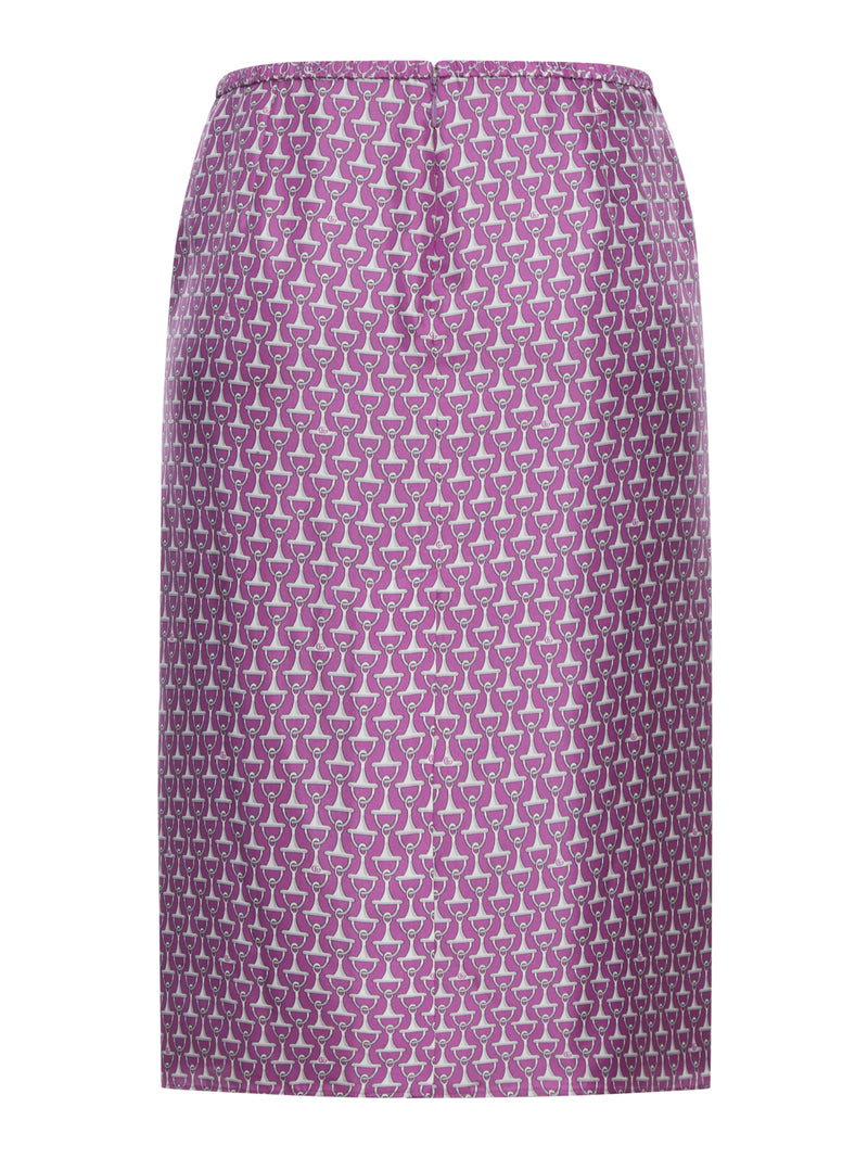 Gucci Women Silk Horse-Print Midi Skirt