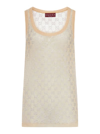 Gucci Women Silk Top With All-Over "Gg" Pattern