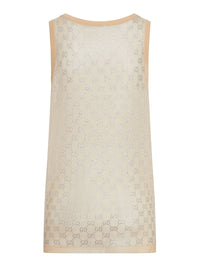 Gucci Women Silk Top With All-Over "Gg" Pattern