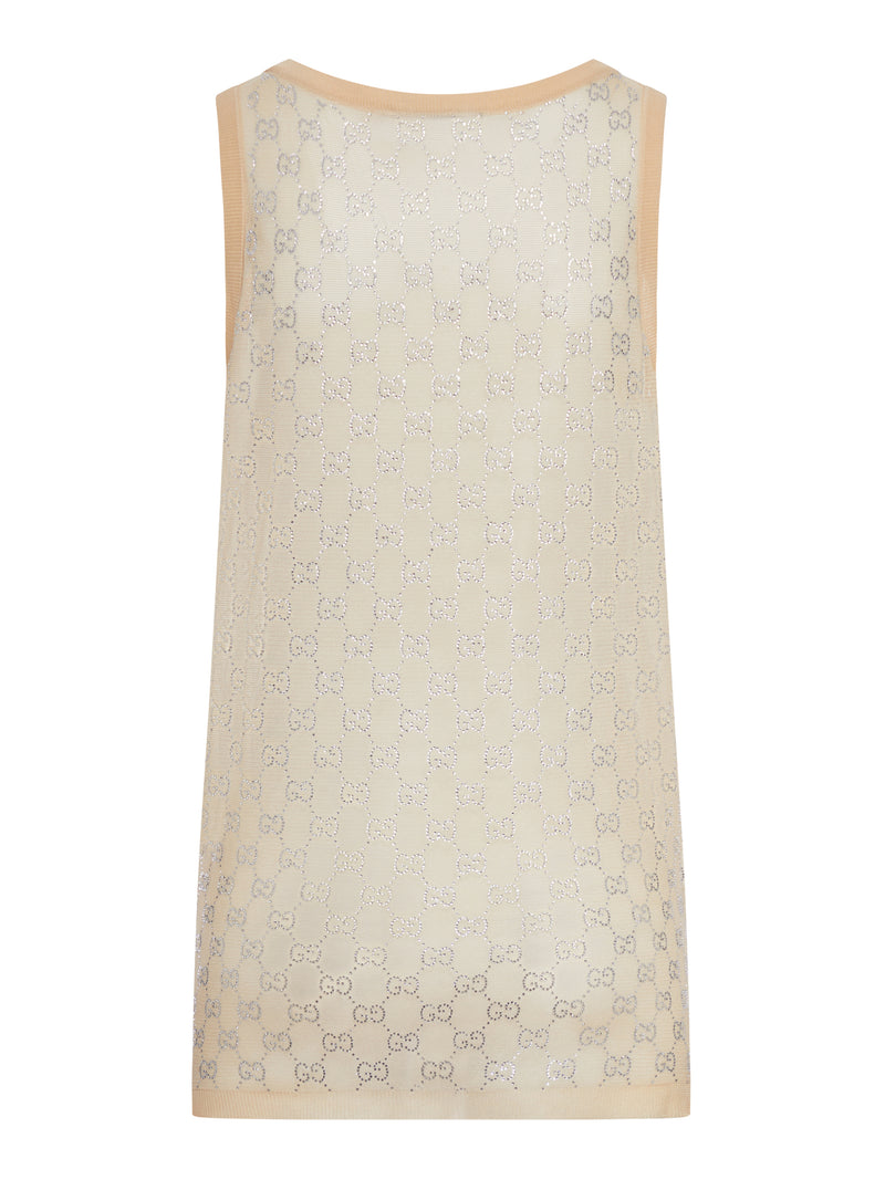 Gucci Women Silk Top With All-Over "Gg" Pattern