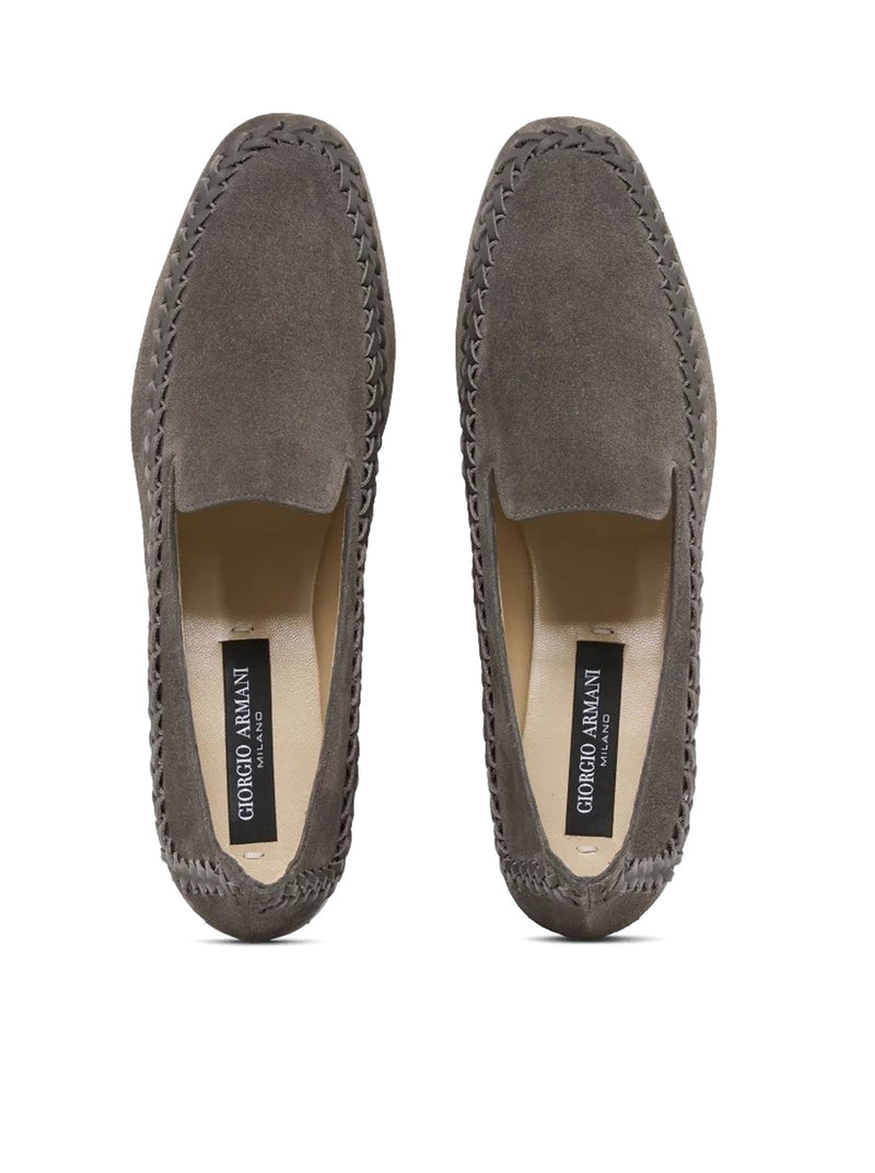 Giorgio Armani Giorgio Armani Women Slip-On Suede Sneakers With Woven Embroidery