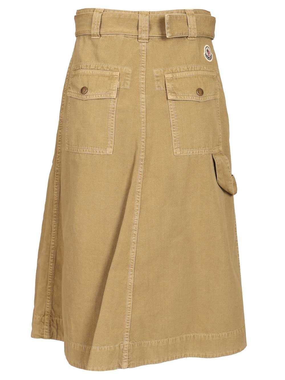 Moncler Women Cotton Midi Skirt With Belt