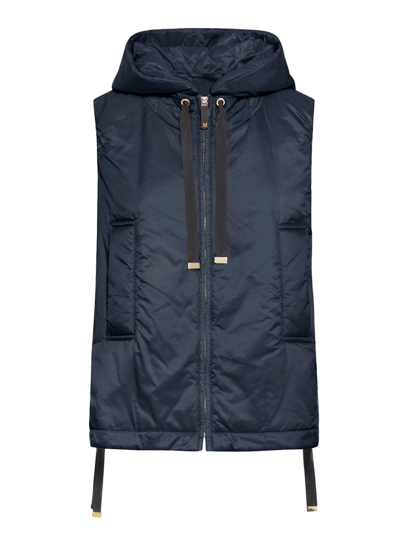 Max Mara The Cube Women Padded Vest With Hood In Waterproof Canvas