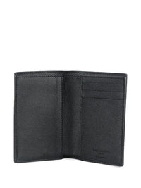 SAINT LAURENT PARIS Grain De Poudre Leather Bi-Fold Card Wallet Women