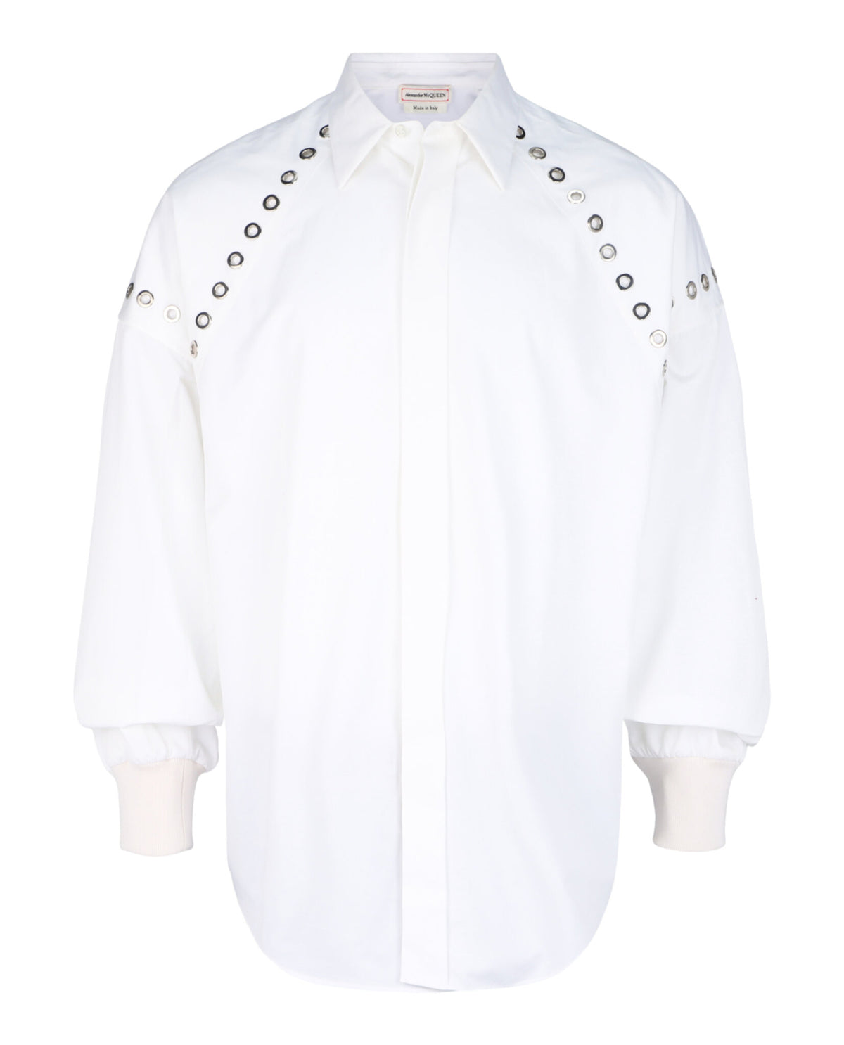 Alexander McQueen Alexander McQueen Mens Grommet Detail Button-Up Shirt