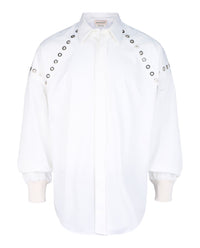 Alexander McQueen Alexander McQueen Mens Grommet Detail Button-Up Shirt
