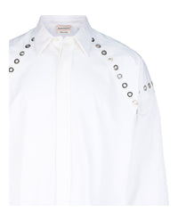 Alexander McQueen Alexander McQueen Mens Grommet Detail Button-Up Shirt