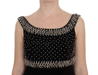 Dolce & Gabbana Brown Velvet Crystal Sheath Gown Women's Dress