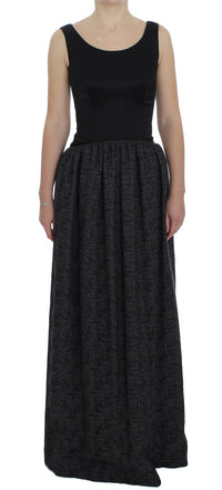 Dolce & Gabbana Black Gray Sheath Gown Full Length Women's Dress