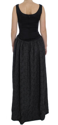 Dolce & Gabbana Black Gray Sheath Gown Full Length Women's Dress