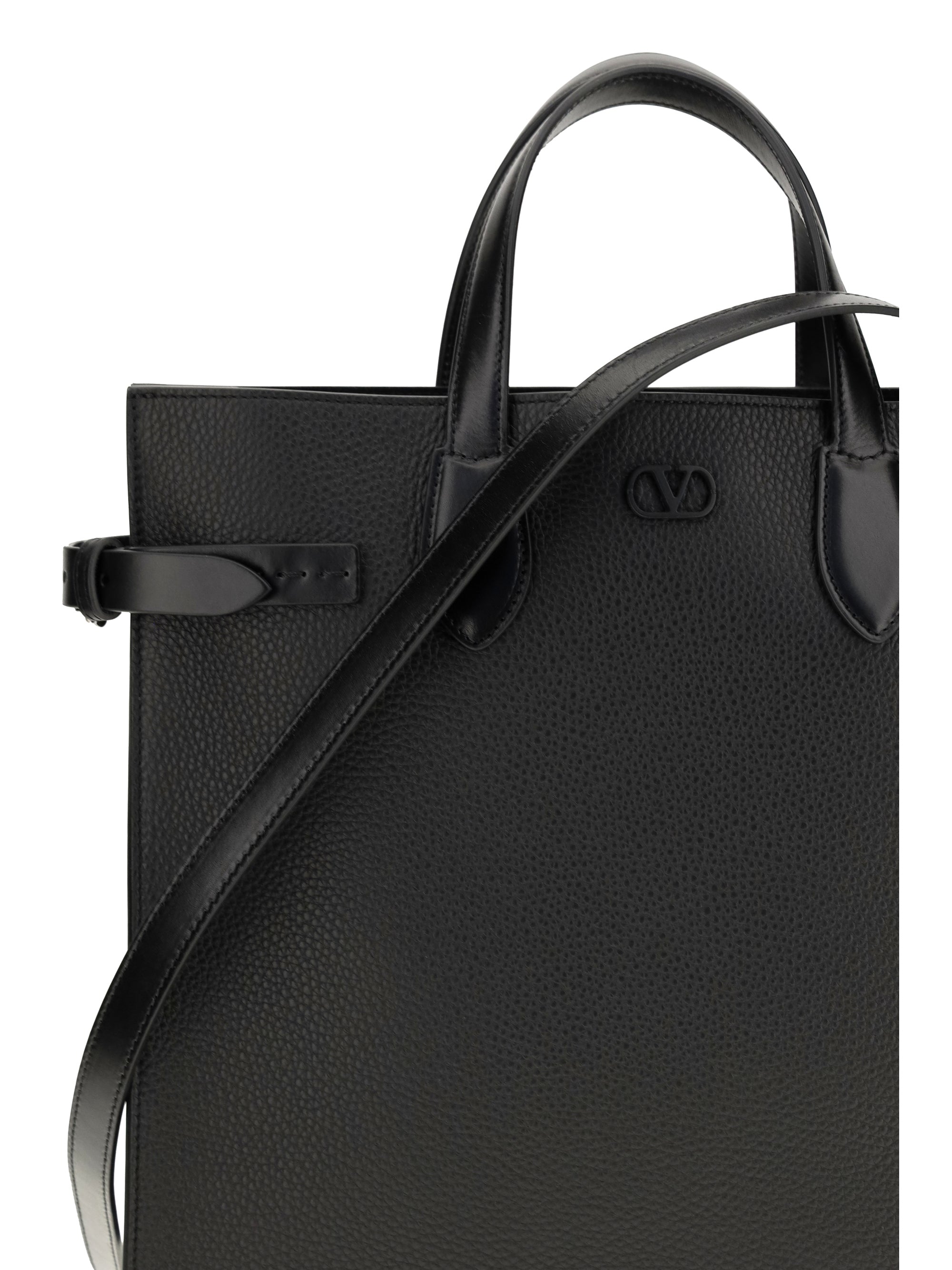 VALENTINO GARAVANI Valentino Garavani Men Medium Antibes Grained Leather Shopping Bag