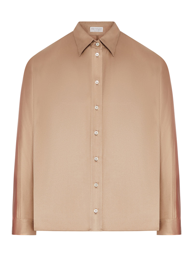 Brunello Cucinelli Brunello Cucinelli Women Stretch Silk Satin Shirt With Mobile