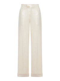 Brunello Cucinelli Women Wide-Leg Tailored Linen Trousers
