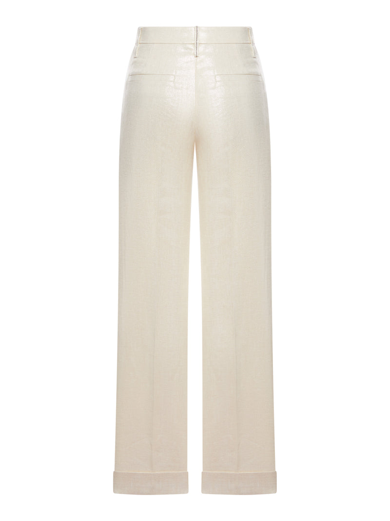 Brunello Cucinelli Women Wide-Leg Tailored Linen Trousers
