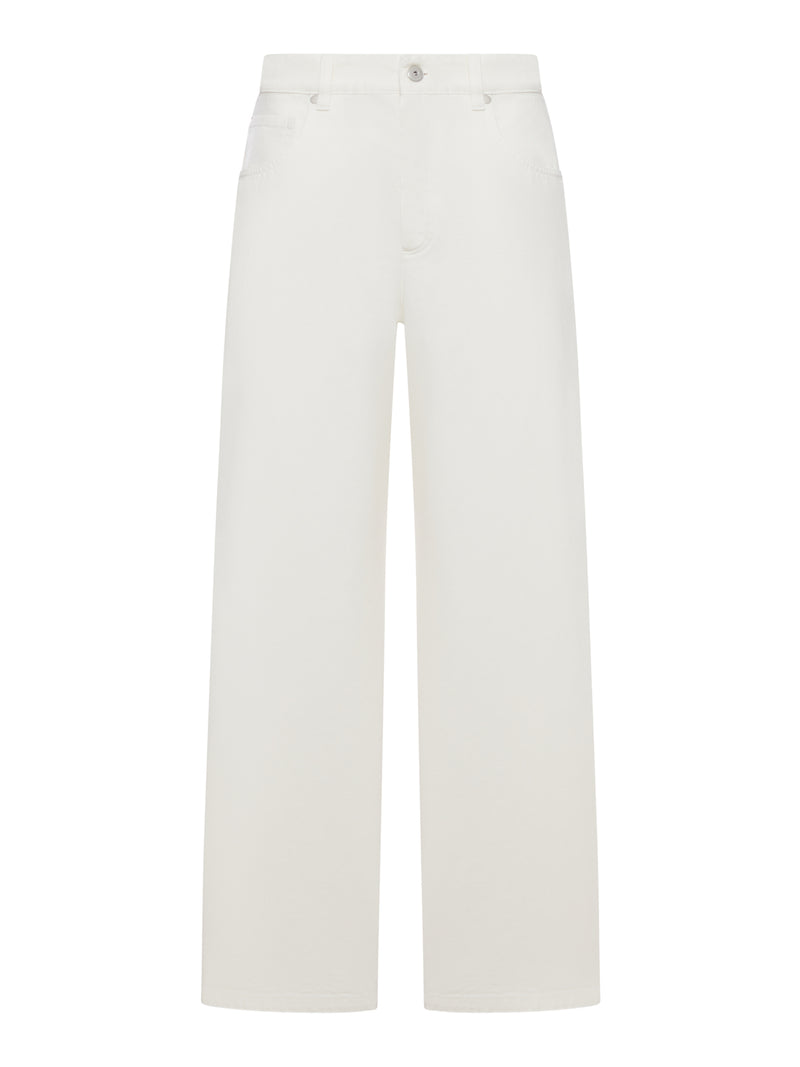 Brunello Cucinelli Women Wide Leg Cotton Trousers