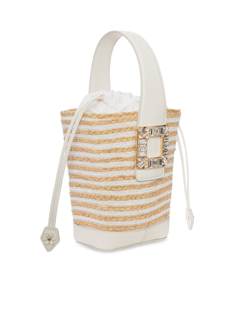 Roger Vivier Roger Vivier Women Striped Raffia Bucket Bag With Jewel Buckle
