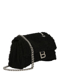 Balenciaga Womens Crush Small Chain Bag With Faux Shearling