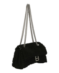 Balenciaga Womens Crush Small Chain Bag With Faux Shearling