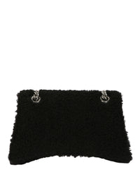 Balenciaga Womens Crush Small Chain Bag With Faux Shearling