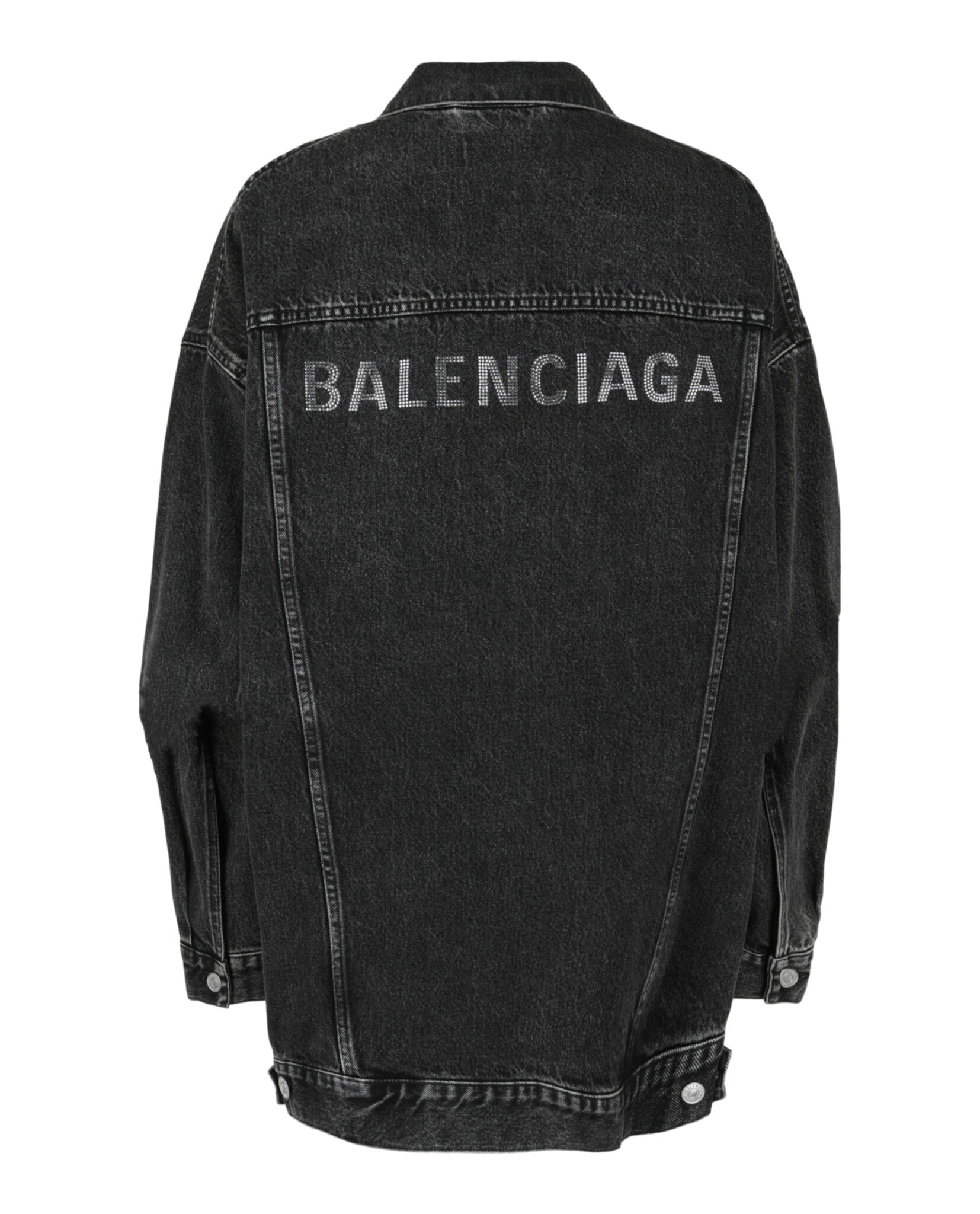 Balenciaga Balenciaga Womens Denim Jacket with Strass Logo