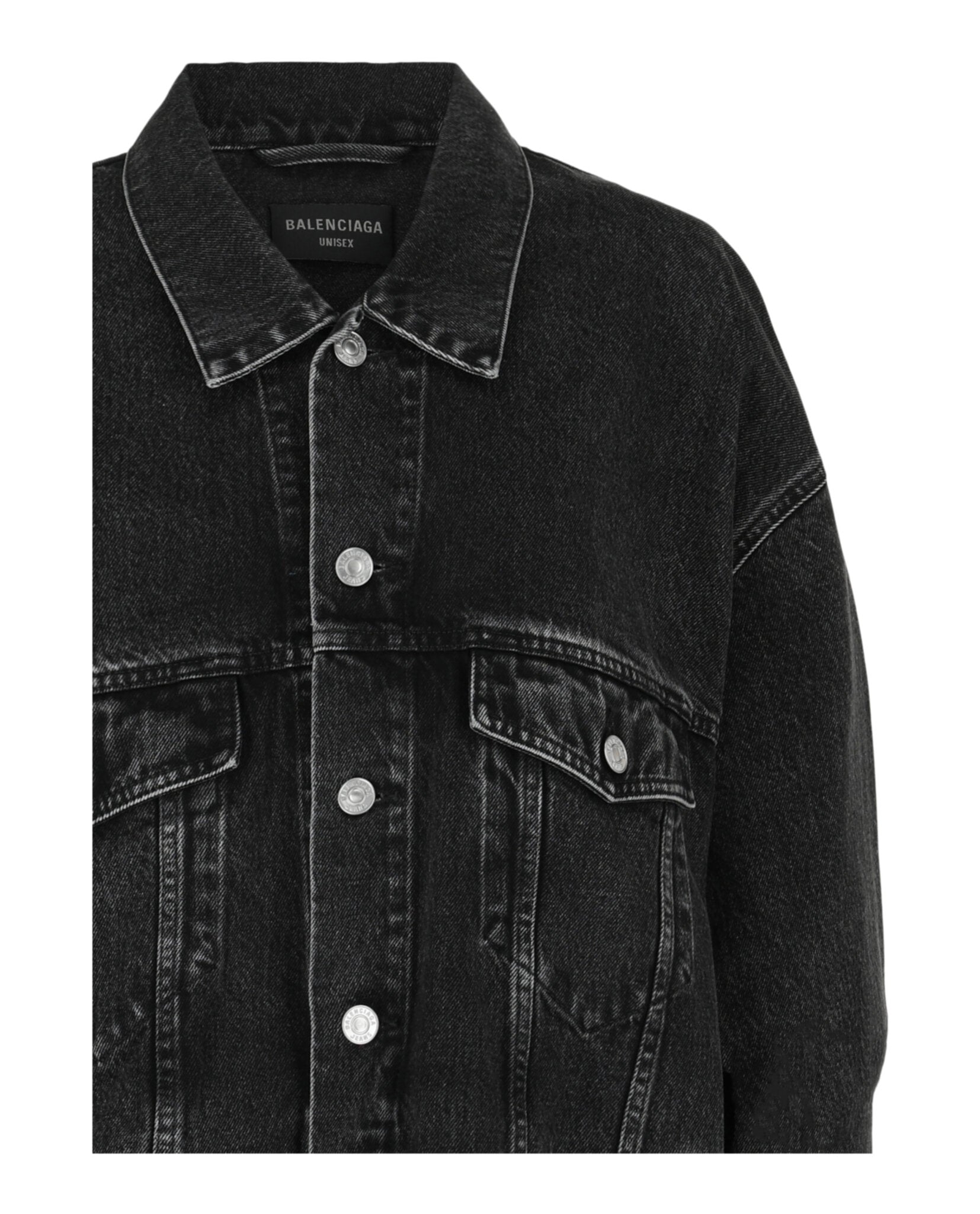 Balenciaga Balenciaga Womens Denim Jacket with Strass Logo