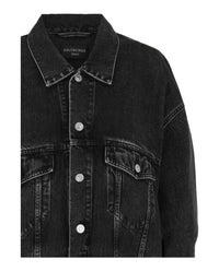 Balenciaga Balenciaga Womens Denim Jacket with Strass Logo
