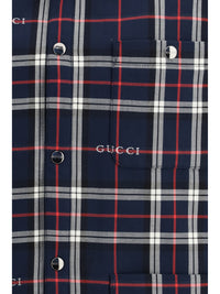 GUCCI Gucci Men Padded Tartan Cotton Jacquard Shirt