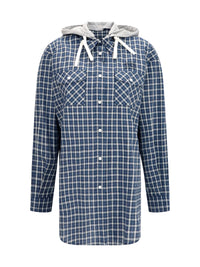 Miu Miu Women Checked Hooded Shirt