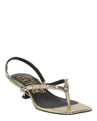 Versace Jeans Versace Jeans Womens Metallic Studded Kitten Sandals