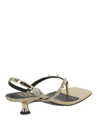 Versace Jeans Versace Jeans Womens Metallic Studded Kitten Sandals