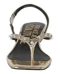 Versace Jeans Versace Jeans Womens Metallic Studded Kitten Sandals