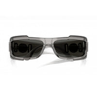 Versace Sunglasses Rectangle Full Rim, Grey Transparent Frame and Dark Grey Lens VE4446593/87