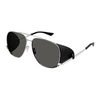 Saint Laurent Sunglasses Aviator Full Rim, Black Frame and Black Lens SL653LEONLEATHERSPOILER002
