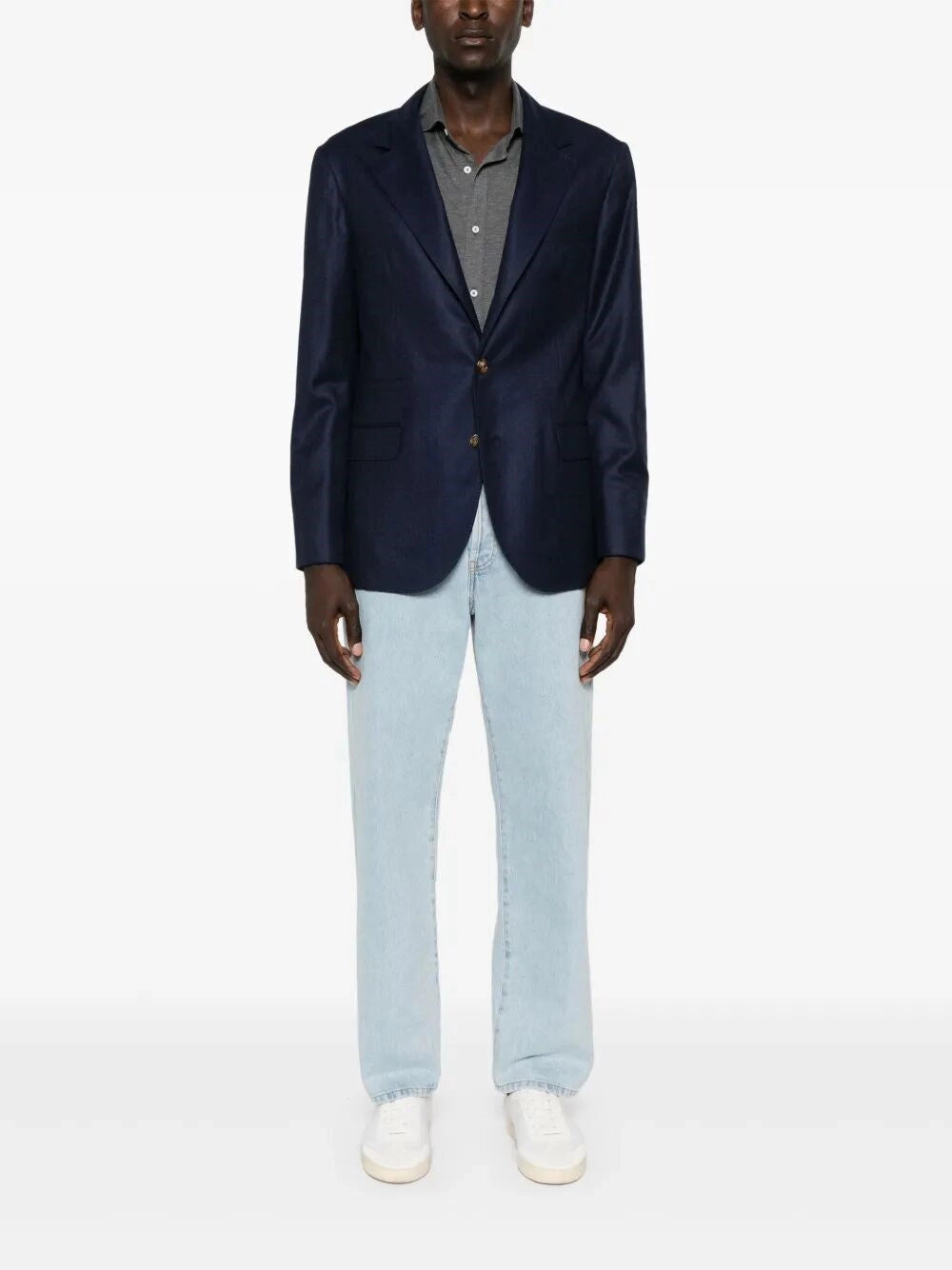 Brunello Cucinelli Men Jersey Shirt With Spread Collar
