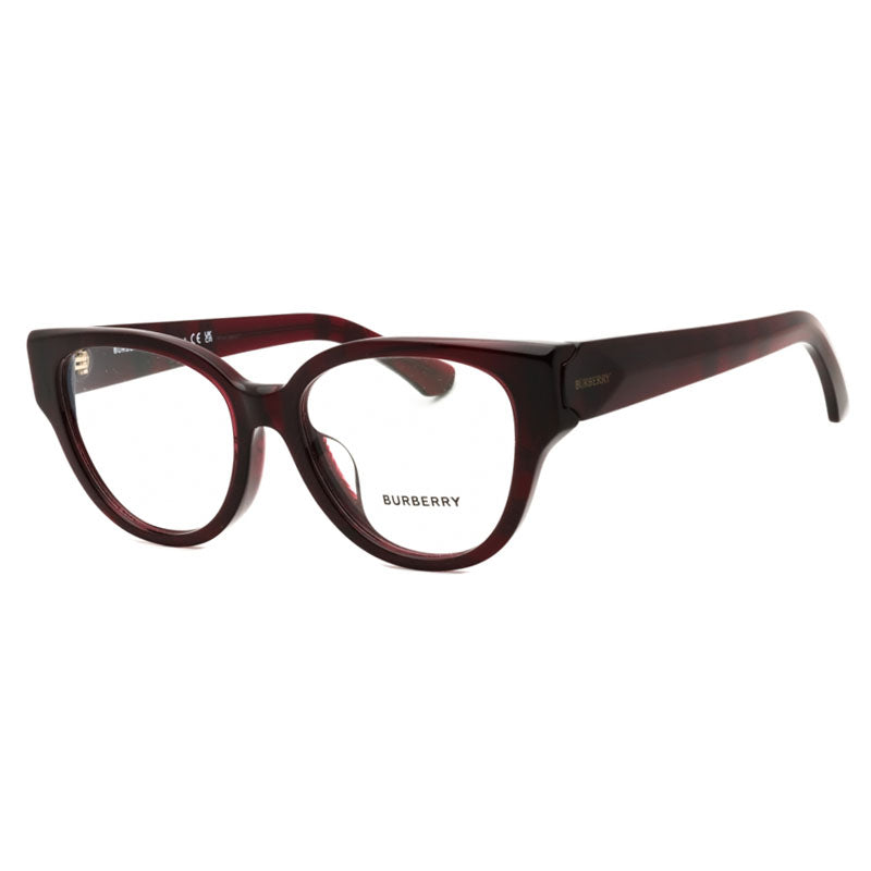 Burberry Eyeglasses Round Full Rim, Dark Havana Frame and Clear Demo Lenses Lens BE2421F3002