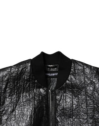 Dolce & Gabbana Black Logo Plaque Bomber Full Zipper Men's Jacket