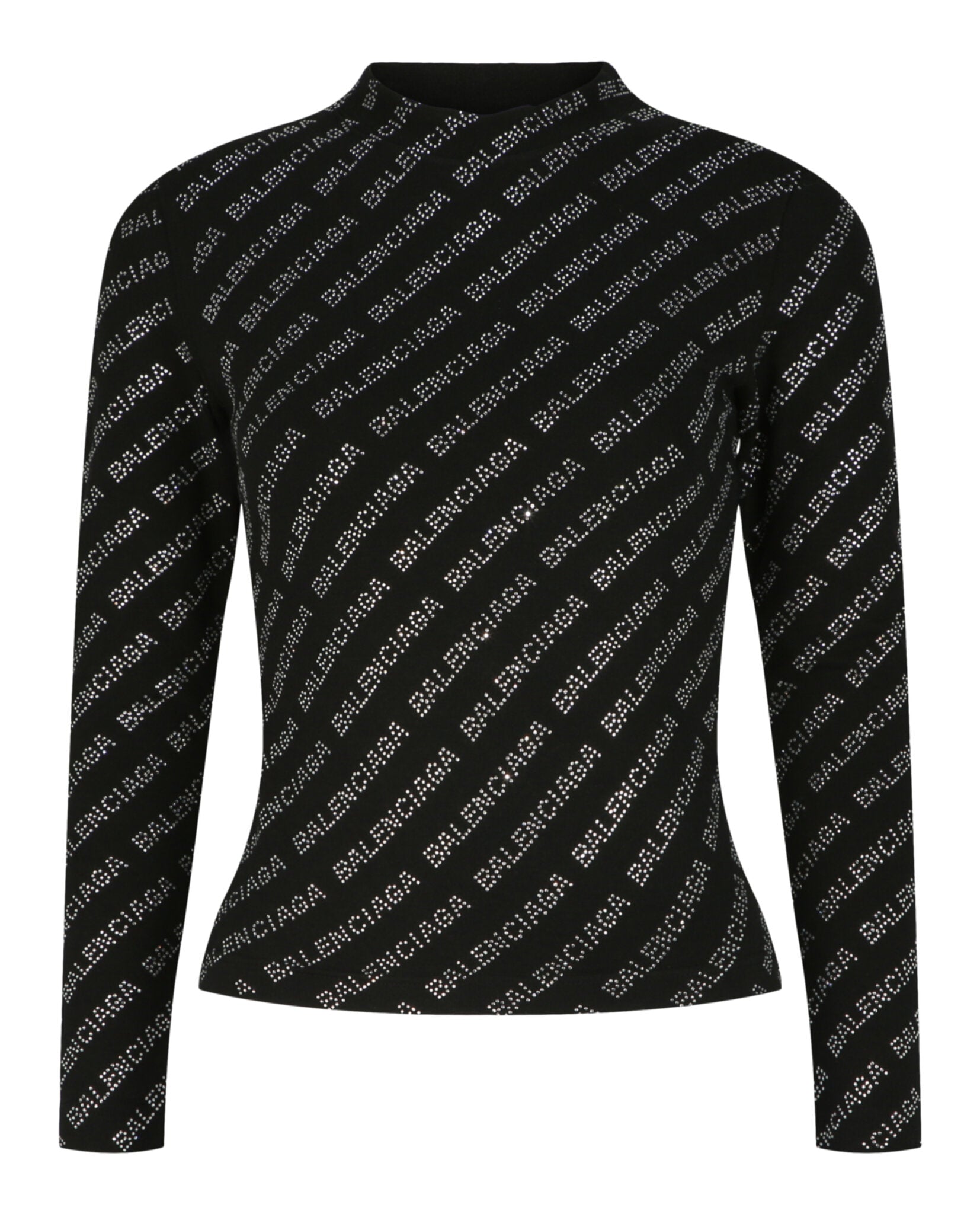 Balenciaga Balenciaga Womens Crystal Embellished Logo Top