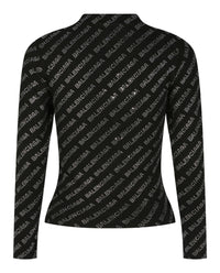 Balenciaga Balenciaga Womens Crystal Embellished Logo Top
