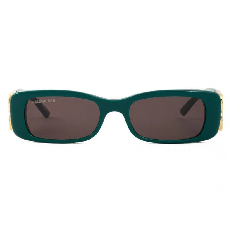 Balenciaga Balenciaga Sunglasses Rectangle Full Rim, Green Frame and Grey Lens BB0096S006