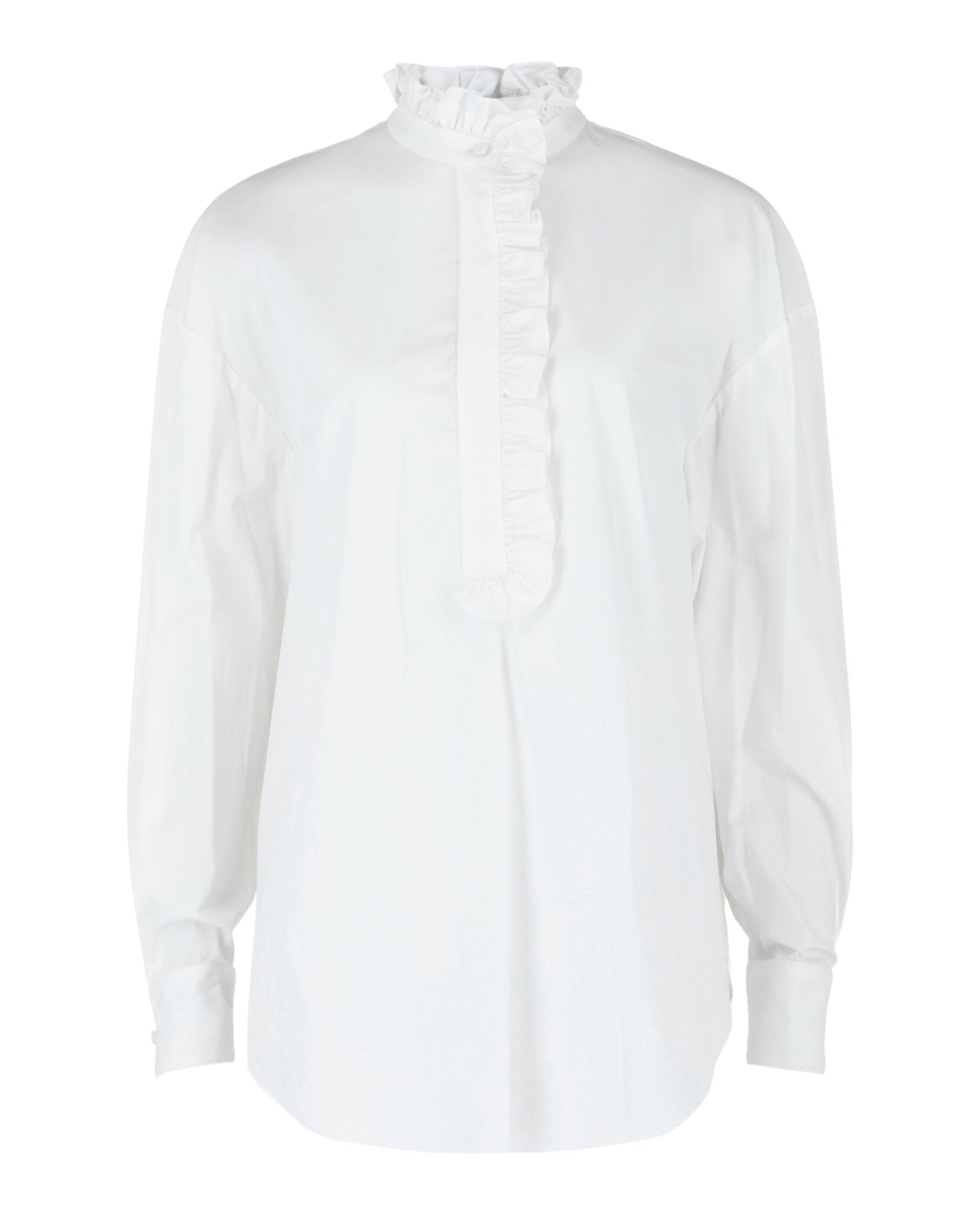 Alexander McQueen Womens Ruffled Cotton Shirt