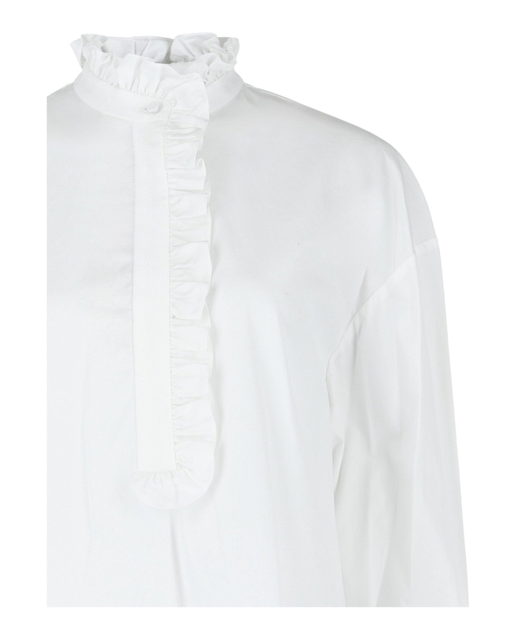 Alexander McQueen Womens Ruffled Cotton Shirt