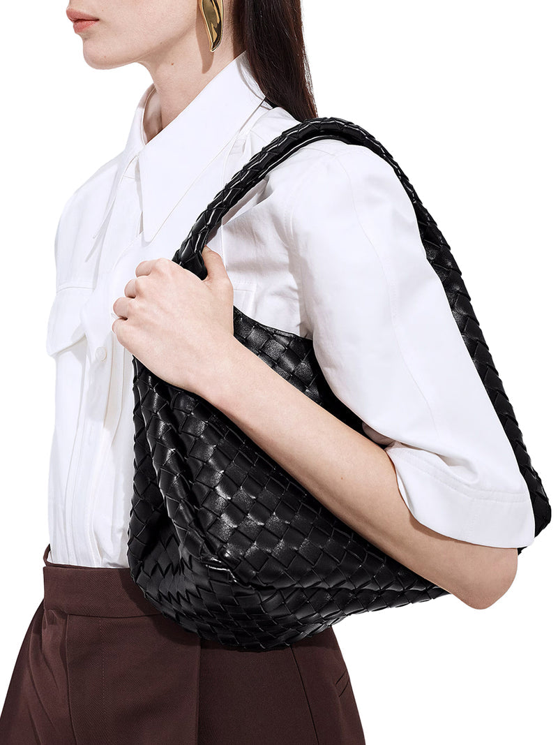 Bottega Veneta Women Woven Leather Bell Bag