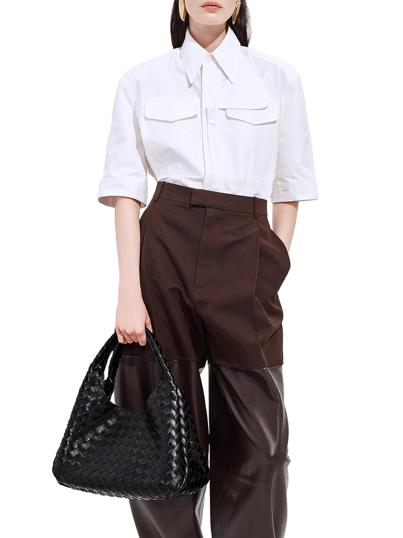Bottega Veneta Women Woven Leather Bell Bag