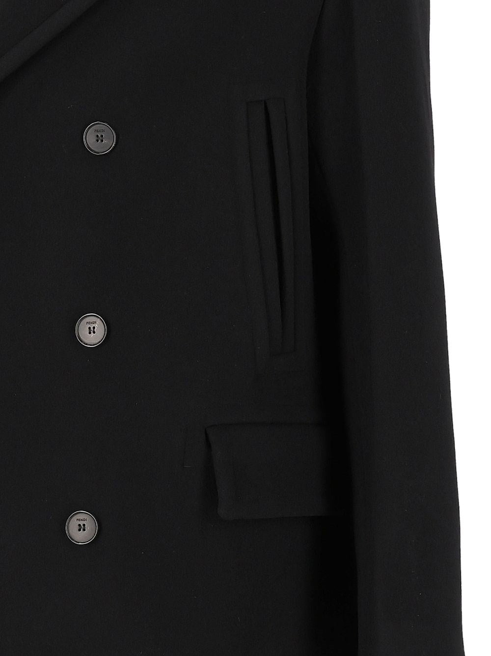 Fendi Men Wool And Angora Coat