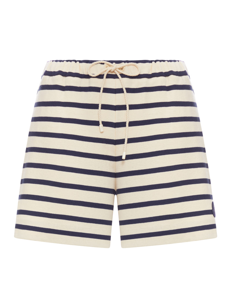 Moncler Women Striped Shorts With Drawstring And Logo