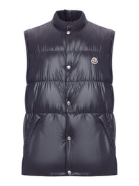 Moncler Men Restigo Quilted Vest With Logo Patch