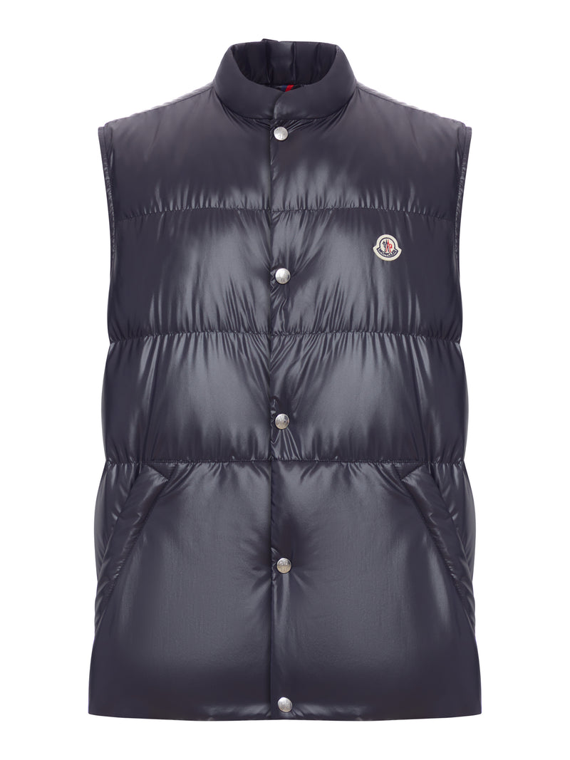 Moncler Men Restigo Quilted Vest With Logo Patch